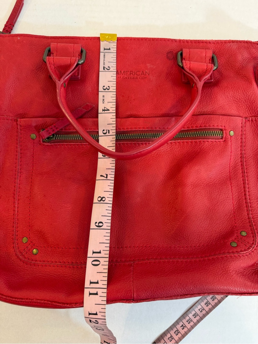 American Leather Co Jamestown Tote in Cherry - Picture 14 of 16